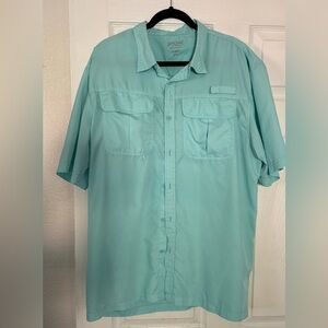 Rustic Ridge Men Button Up Shirt Pockets Short Sleeve Collar Casual xl